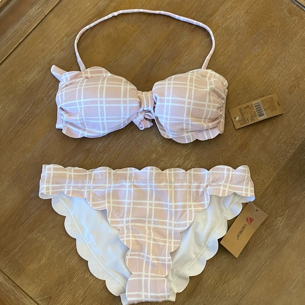 Cremieux Pique Tatersall Bikini - Size XS